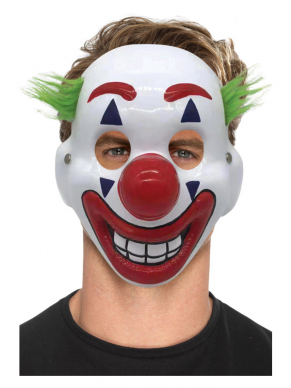 Maak jouw horror clown look compleet met dit enge Clownmasker van PVC, met elastische band. Perfect voor Halloween of andere horrorfeestjes.