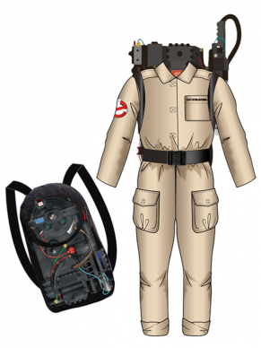 Ghostbusters Kinderkostuum, bestaande uit de Jumpsuit & Opblaasbare Rugzak. Met dit kostuum ben je in één klaar voor jouw themafeestje. Ook leuk voor thuis in de verkleedkist.