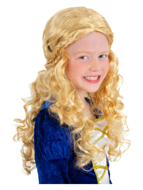 Maak look compleet met deze prachtige blonde Middeleeuwse Prinsessenpruik.