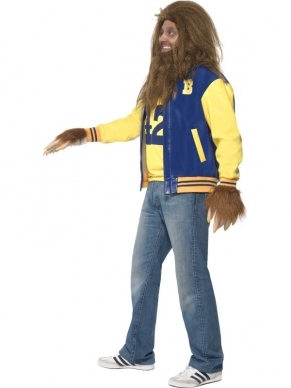 Teen Wolf Heren Verkleedkleding. Inbegrepen is het jasje, het shirt, de handschoenen en de pruik en baard. Geweldig kostuum.