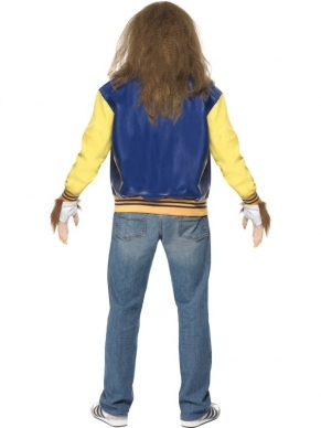 Teen Wolf Heren Verkleedkleding. Inbegrepen is het jasje, het shirt, de handschoenen en de pruik en baard. Geweldig kostuum.