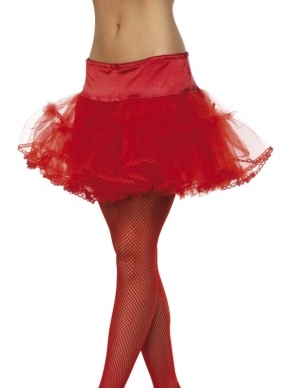 Rode Tule Petticoat - mooie volle pettycoat met elastische band. Geschikt voor onder een van de vele kostuums! Verkrijgbaar in 1 maat (one size fits most).