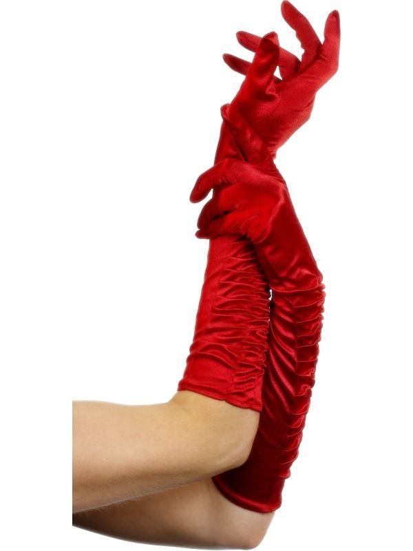 Rode Lange Handschoenen - 46 cm lang. Verkrijgbaar in diverse kleuren.