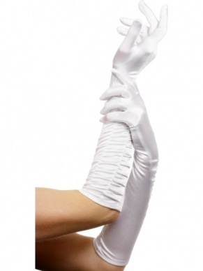 Witte Lange Handschoenen - 46 cm lang. Verkrijgbaar in diverse kleuren.