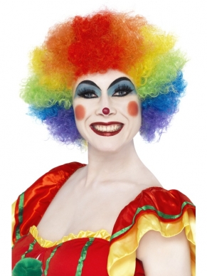 Regenboog Clown Pruik. Mooie pruiken in de kleuren van de regenboog 120gram.