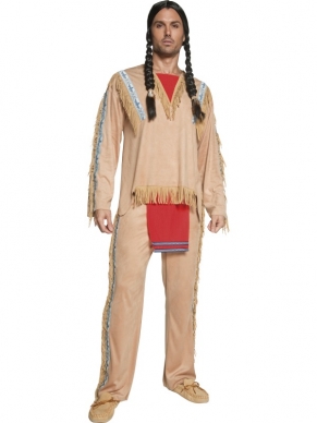Western Indianen Opperhoofd Kostuum. Inbegrepen is het shirt en de broek. We verkopen een opperhoofd tooi los. 