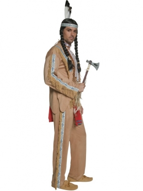 Western Indianen Opperhoofd Kostuum. Inbegrepen is het shirt en de broek. We verkopen een opperhoofd tooi los. 