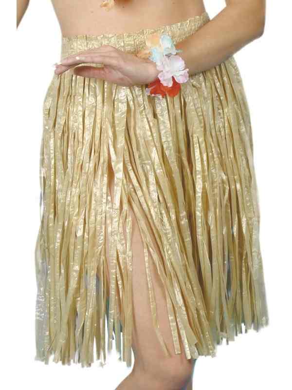 Hawaii Luau Gras Rokje met elastische tailleband - 56cm.
