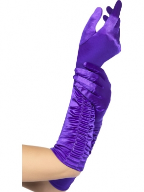 Paarse Lange Handschoenen - 46 cm lang. Verkrijgbaar in diverse kleuren.