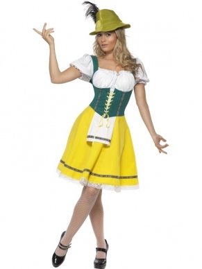 Oktoberfest Duits Biermeisje Verkleedkleding. Inbegrepen is de jurk met schortje. 