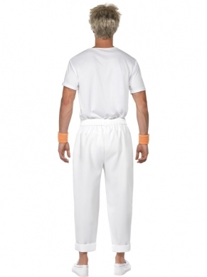Made in 80'S Heren Verkleedkleding. Inbegrepen is de witte broek en het witte shirt met: Made in the 80's. We verkopen de pruik los. 