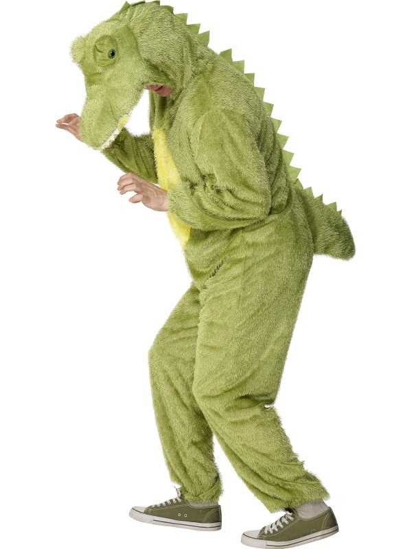 Gekke Dieren Krokodil Heren Kostuum. Compleet dierenkostuum met bodysuit en krokodillen hoofd. 