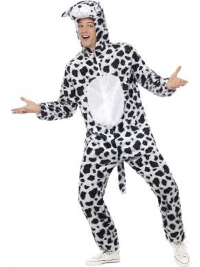 Gekke Dieren Dalmatier Heren Kostuum. Compleet Dierenkostuum met Dalmatier Bodysuit en hoofd.