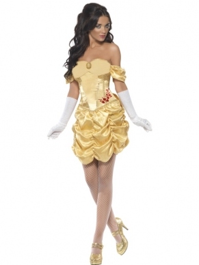 Fever Golden Princess Belle Verkleedkleding. Mooie gedetailleerde Belle Jurk. De Accessoires verkopen we los in onze webwinkel.