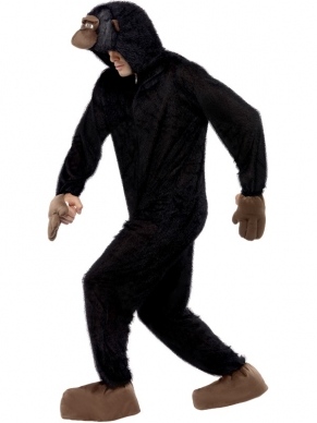 Gorilla Verkleedkleding. Inbegrepen is de bodysuit en hood met gorilla kop.