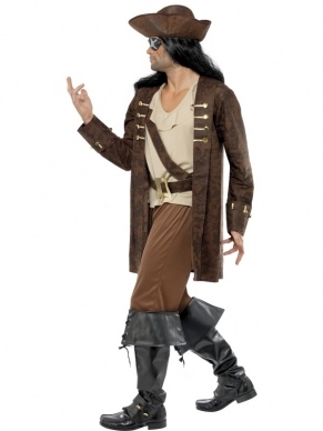 Luxe Piraten Verkleedkleding Heren.. Inbegrepen is het shirt, de jas, de broek en de piratenhoed. Compleet kostuum. Piraten accessoires verkopen we los. 