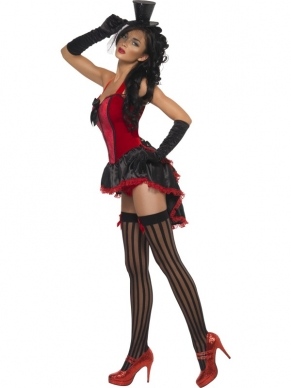 Fever Lace Burlesque Sexy Rood Jurkje. Mooi gedetailleerd jurkje; kort van voor en langer van achter. Alle accessoires verkopen we los in onze webwinkel.