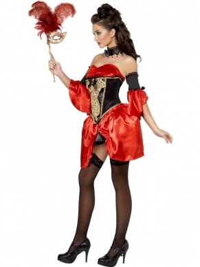 Fever Boutique Halloween Baroque Kostuum. Inbegrepen is de super sexy jurk (onderjurk met corset) overrok en losse mouwen. De accessoires verkopen we los. 