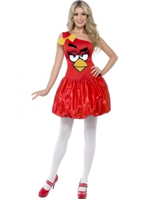 Angry Birds Dames Kostuum in het rood. Het kostuum van het bekende computerspel \