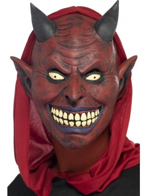 Demon Devil Duivel Gezichtsmasker. Een compleet overhead latex gezichtsmasker.