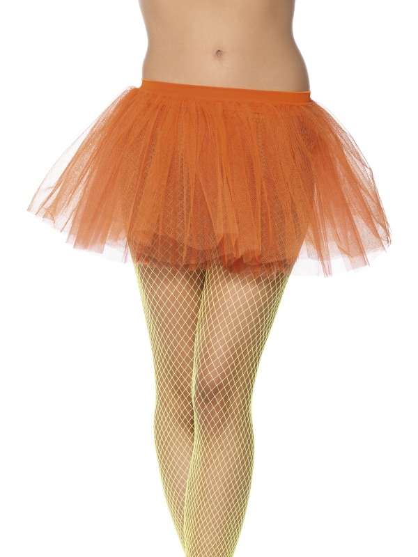 Oranje Onderrok Tutu - mooie volle tutu met elastische band. De tutu heeft 4 lagen en is 30 cm lang. Geschikt om zo te dragen op een legging of onder een van de vele kostuums! Verkrijgbaar in 1 maat (one size fits most).
