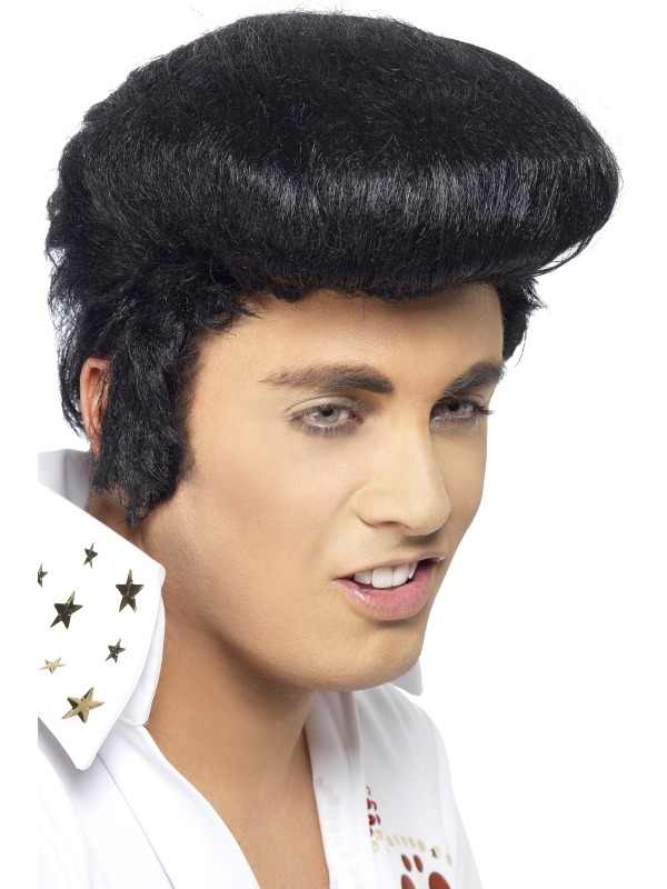 Maak jouw Elvis look compleet met deze gelicenseerde Elvis Deluxe Pruik met Kuif.