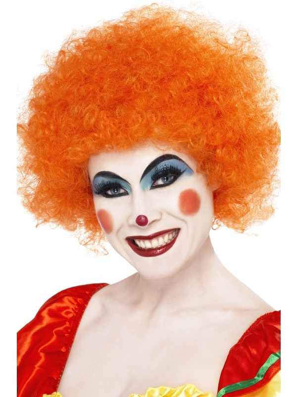Crazy Clown Oranje Pruik voor als je tijdelijk onherkenbaar en groter wilt zijn!