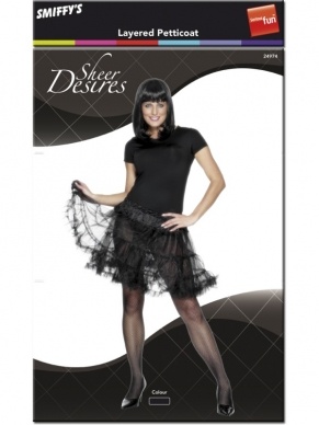 Mooie Zwart Petticoat in laagjes. Ook verkrijgbaar in andere kleuren.