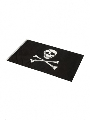 Piratenvlag met doodshoofd & beenderen afbeelding. Afmeting is 152x91cm.