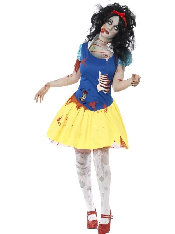 Zombie Snow Fright Halloween Verkleedkostuum. Inbegrepen is de jurk met latex borststuk en haarband. 