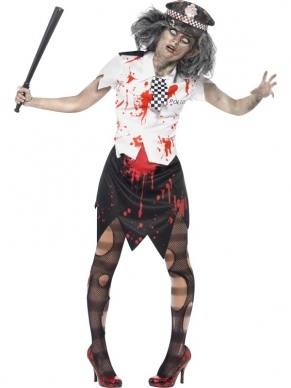 Zombie Politieagente Halloween Kostuum