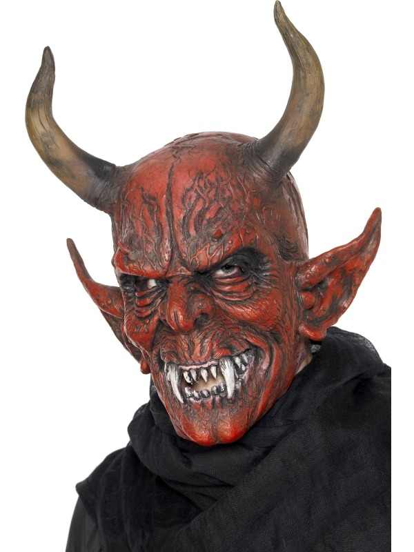Duivel Demon Latex Horror Masker Halloween. Dit masker zit over je hele hoofd en heeft een gaatje bij de ogen en mond. We verkopen nog veel meer enge horror maskers.