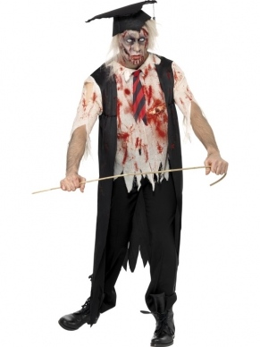 High School Horror Zombie Hoogleraar Kostuum