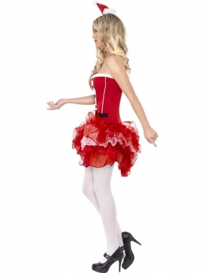 Miss Santa Jurk met Tutu - sexy strapless Kerstvrouw jurk met tutu rok. We verkopen het kleine kerstmutsje apart in onze webshop.