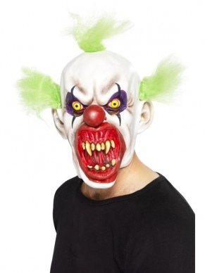 Sinister Clown Eng Masker met Haar. Latex Masker voor over het hele gezicht. Leuk voor Halloween Fright Night