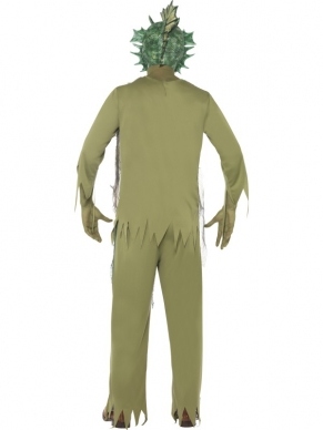 Moeras Monster Horror Heren Verkleedkostuum. Inbegrepen is dit complete kostuum met shirt, broek en masker. 