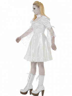 Gothic China Porseleinen Pop Halloween Kostuum. De mooie witte jurk is ingebrepen en de witte schmink verkopen we los. 