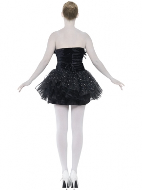 Gothic Black Swan Ballet Dames Kostuum. Inbegrepen is de prachtige zwarte jurk /ballet jurkje. Het masker verkopen we los met een leuke korting als u het samen met dit kostuum koopt.  Leuk voor Carnaval, Halloween of Hollywood feesten. 