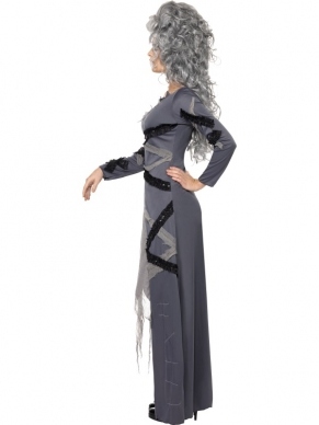 Gothic Bride Bruid Dames Kostuum. Inbegrepen is de lange grijze jurk. We verkopen de pruik los en ook halloween schmink tegen hoge kortingen. 