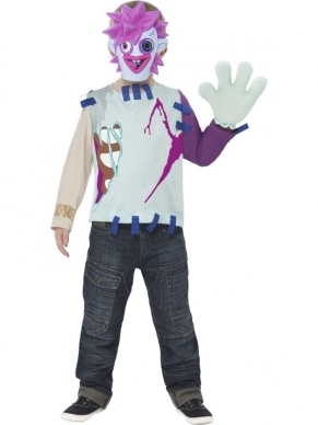 Moshi Monsters Zommer Halloween Kinder Kostuum. Inbegrepen is het shirt, de handschoen (grote hand) en het masker. Leuk voor halloween. 