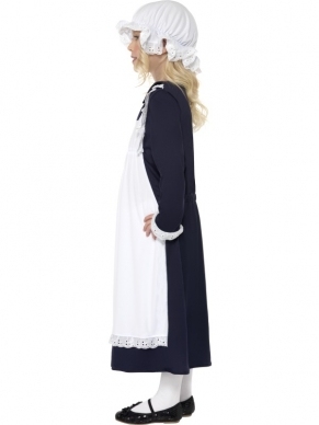 Victorian Poor Girl Arm Meisje Verkleedkleding. Inbegrepen is de jurk, schort en muts. Ook goed voor een Middeleeuwen thema. Verkrijgbaar in verschillende maten.