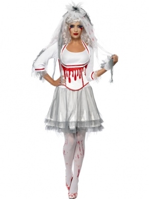 Fever Blood Drip Bruid Dames Halloween Kostuum