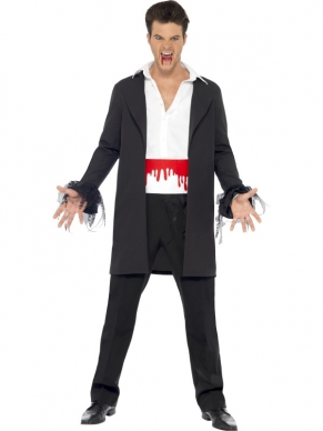 Blood Drip Vampier Heren Halloween Kostuum