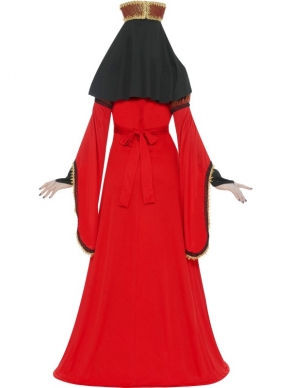 Lady Assassin Huurmoordenares Halloween Kostuum. prachtig kostuum met mooie lange jurk met dolk en haarband met zwarte sluier. Mooi kostuum voor halloween. 