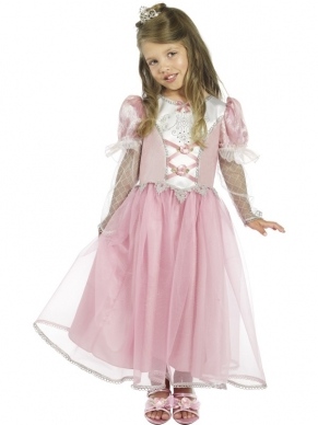 Royal Prinses Meisjes prinsessenjurk.
Met deze mooie roze witte prinsessenjurk wordt uw prinses een echte prinses. 
