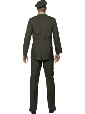 Wartime Officier Heren Kostuum. Compleet kostuum met groene broek en het jasje, de riem, de groene baret en de zwarte stropdas. Compleet kostuum. Leuk voor Carnaval en andere themafeesten. 
