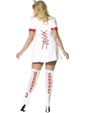 Envy Hot Nurse Zuster Verkleedkostuum. Inbegrepen is de zuster verpleegster jurk en het zusterkapje op diadeem. 