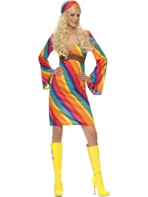 Regenboog Hippie Dames Kostuum
