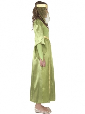 Middeleeuws Meisjes Verkleedkleding. Inbegrepen is de lange jurk en de haarband.