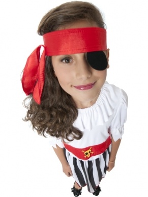 Voordelig Piraten Meisjes Verkleedkleding. Inbegrepen is de piratenjurk en de haarband.